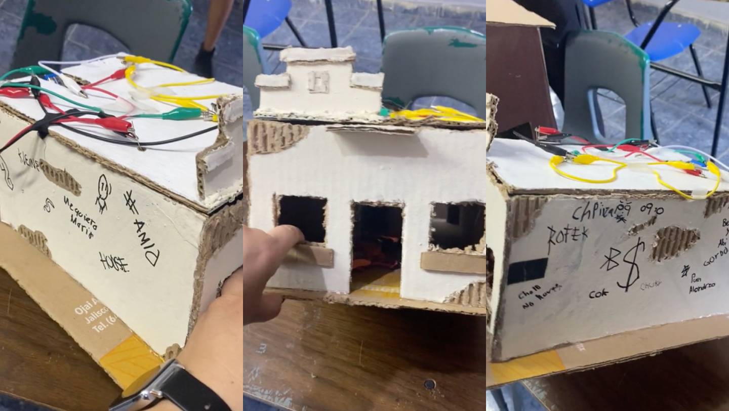 Maestra pide de tarea una maqueta de casa de Infonavit y un alumno construye una casa abandonada