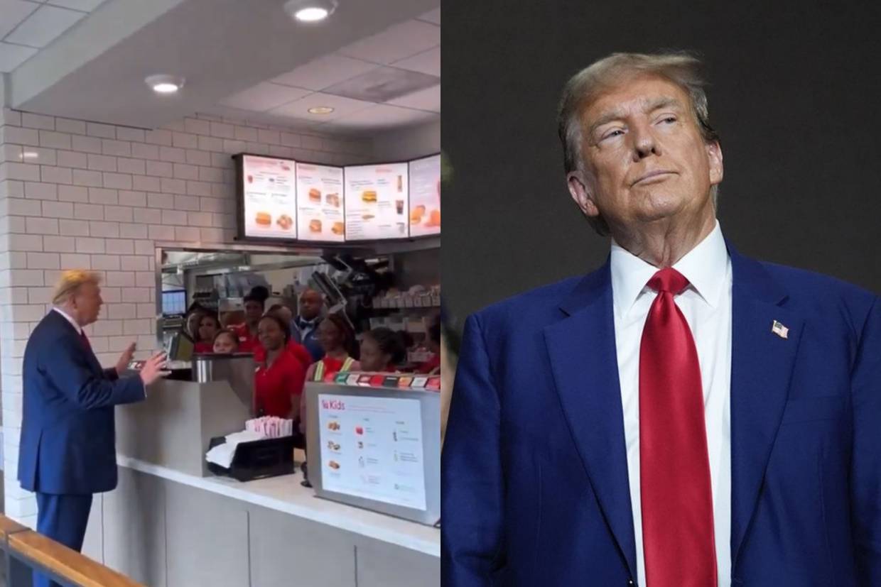 Durante su tiempo en el restaurante, Trump interactuó con empleados y clientes, mostrando un lado más relajado y jovial/Fotos: Twitter