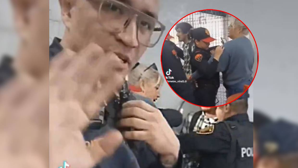 Captan en video supuesto abuso policial contra pareja en Metro de la CDMX. | Especial