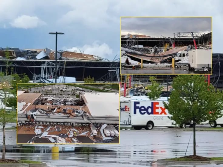 VIDEO: Tornado golpea a Michigan y derriba instalaciones de FedEx; 50 empleados habían quedado atrapados
