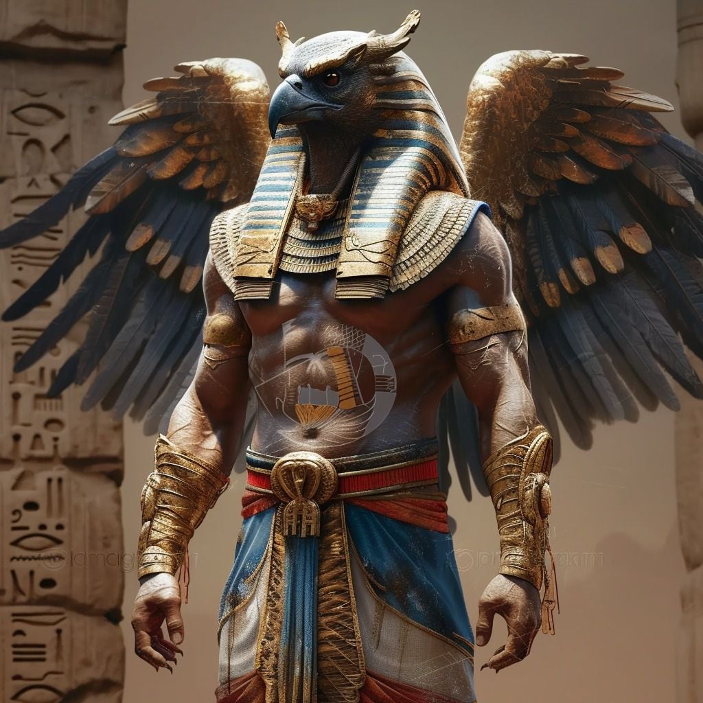 Alas digitales para un dios ancestral: La tecnología revela una faceta alada de Horus en su nueva imagen.