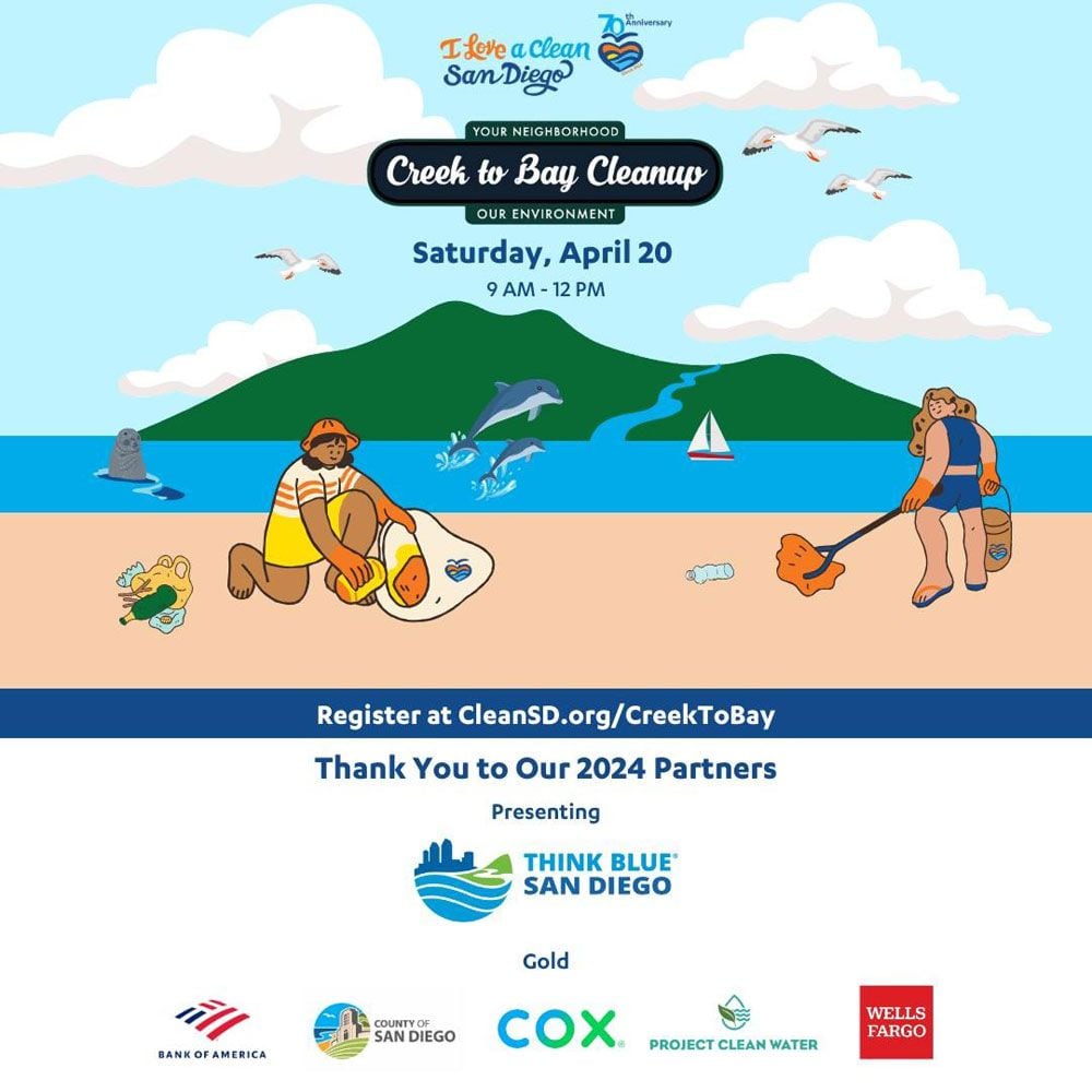 El evento anual de limpieza de arroyos y playas de San Diego como parte de la iniciativa “Yo amo un San Diego limpio”.