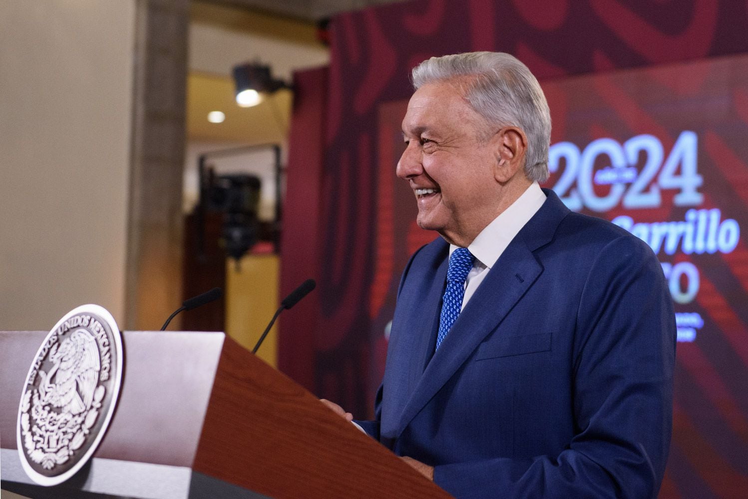 López Obrador en su conferencia matutina desde Palacio Nacional. | Especial