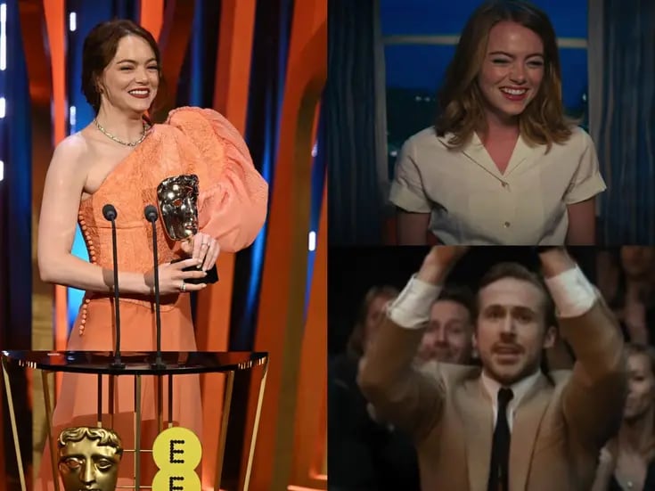 Momento “La La Land”: Así reaccionó Ryan Gosling a Emma Stone al ganar su BAFTA