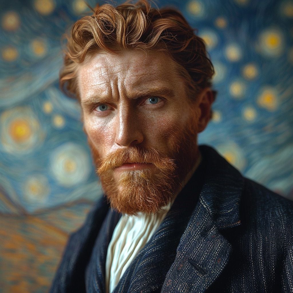 Así se veía la apariencia de Vincent van Gogh según la IA de Midjourney