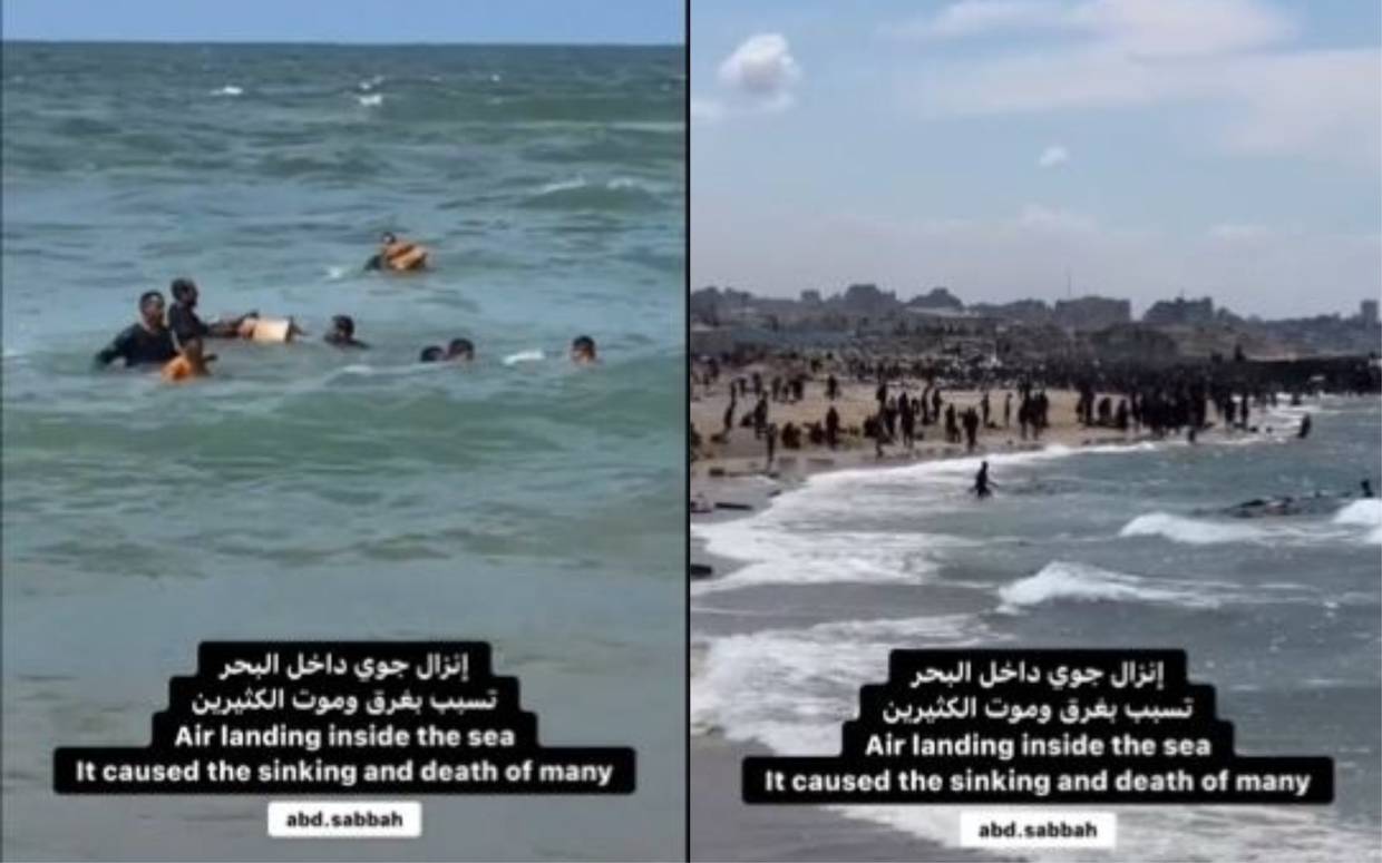 Al menos ocho personas se ahogaron al intentar recuperar entregas de ayuda aérea en el norte de la Franja de Gaza cuando parte de la entrega cayó en el mar Mediterráneo el lunes 25 de marzo, según medios de comunicación que citan a testigos presenciales en la escena.