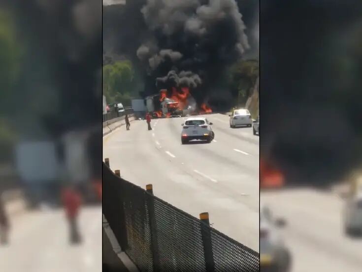 VIDEO: Colisión en carretera México-Querétaro causa incendio