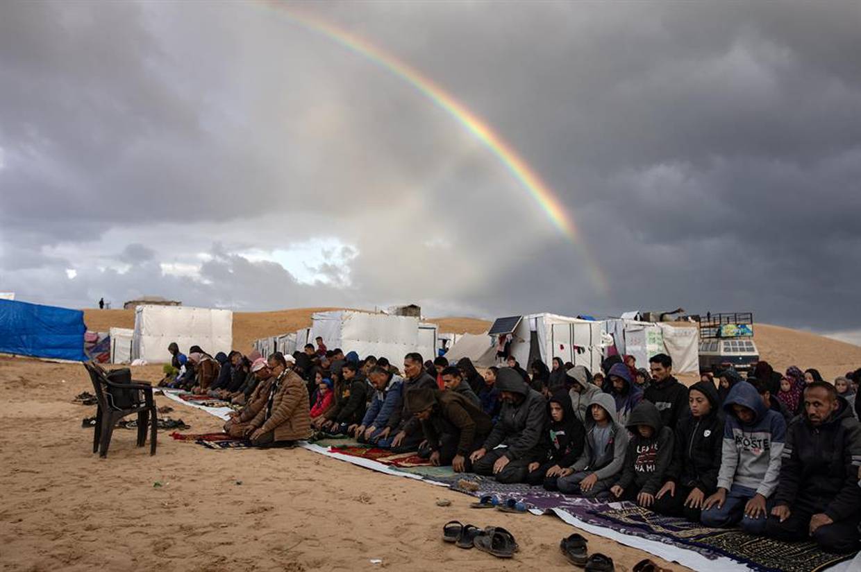 Un campamento de Rafah, en el sur de la Franja de Gaza. EFE/EPA/Haitham Imad