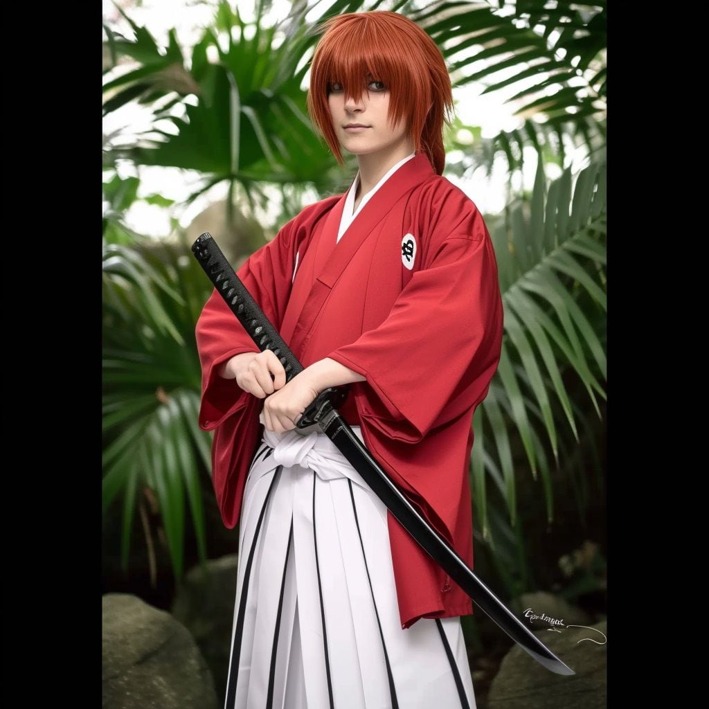 Kenshin en estilo realista según la Inteligencia Artificial