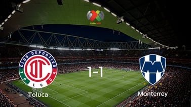 Monterrey logra un empate frente a Toluca (1-1)