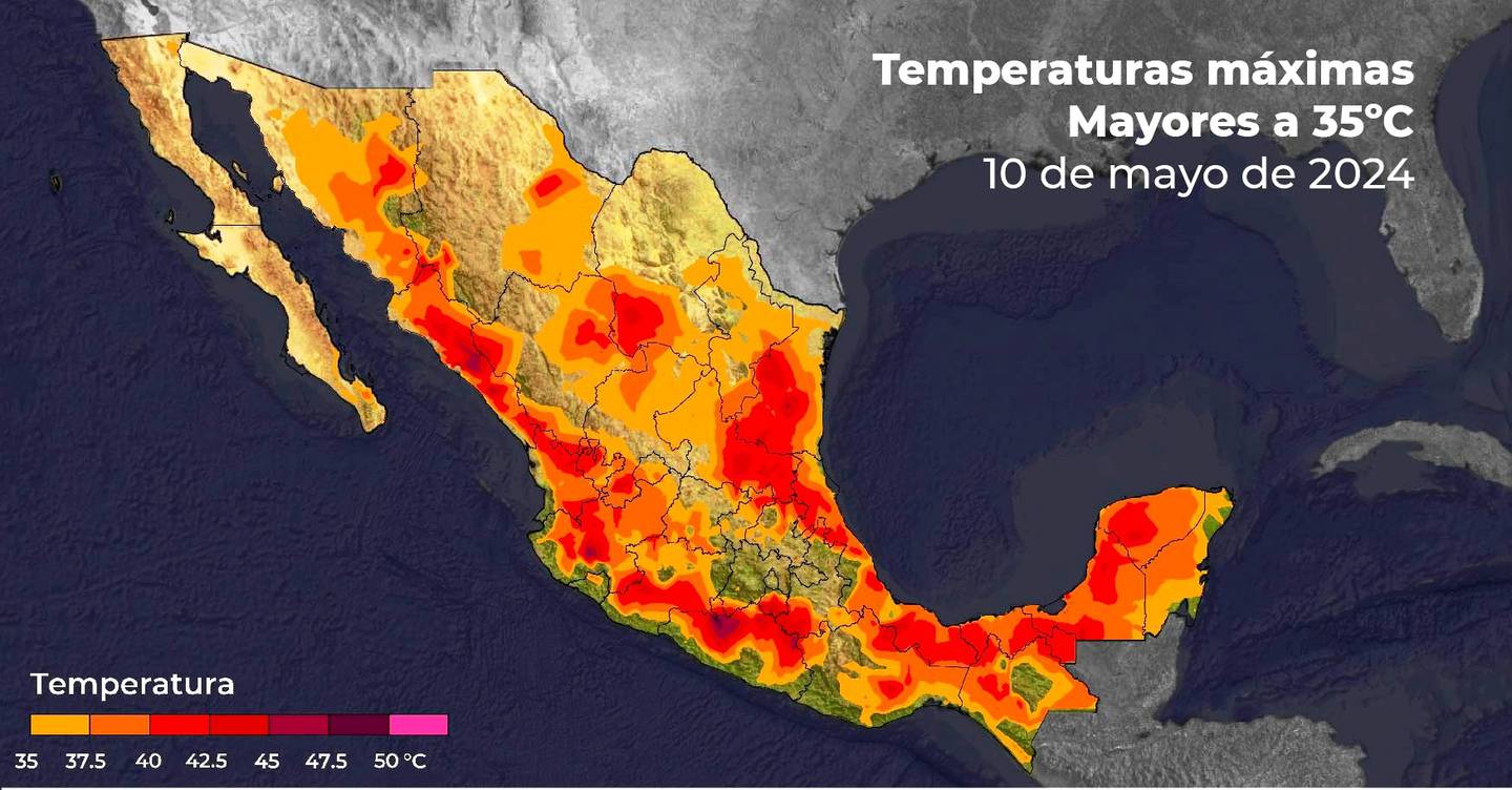 Imagen de la ola de calor en México.