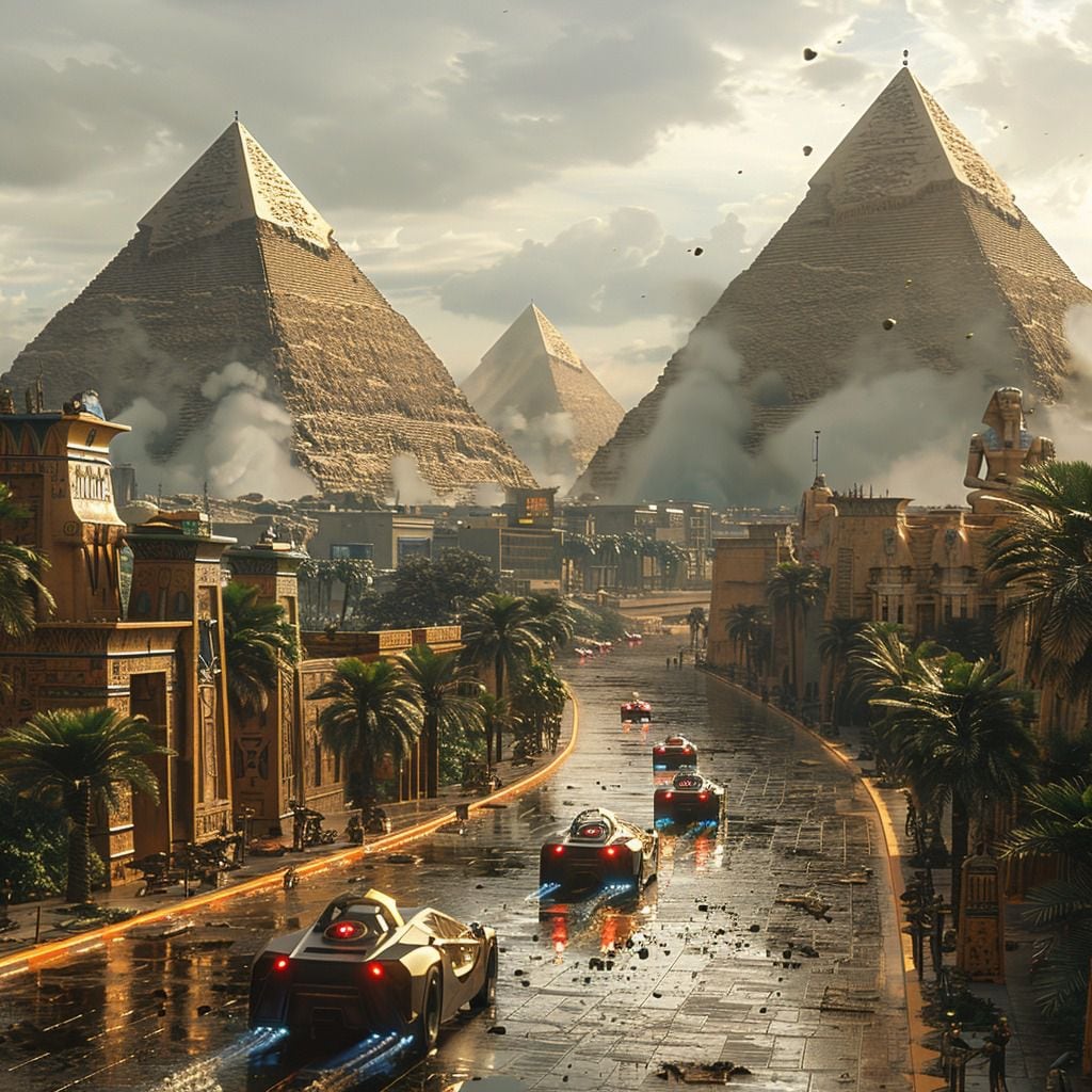 Las pirámides iluminadas revelan un renacer arquitectónico en el imperio egipcio, con un diseño moderno que fusiona la tradición con la vanguardia tecnológica.