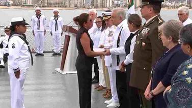 AMLO preside homenaje póstumo a marinos y civiles fallecidos por “Otis” en Acapulco
