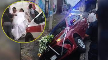 Novia sufre accidente de auto de camino a la boda y acaba en un canal de aguas negras en Veracruz