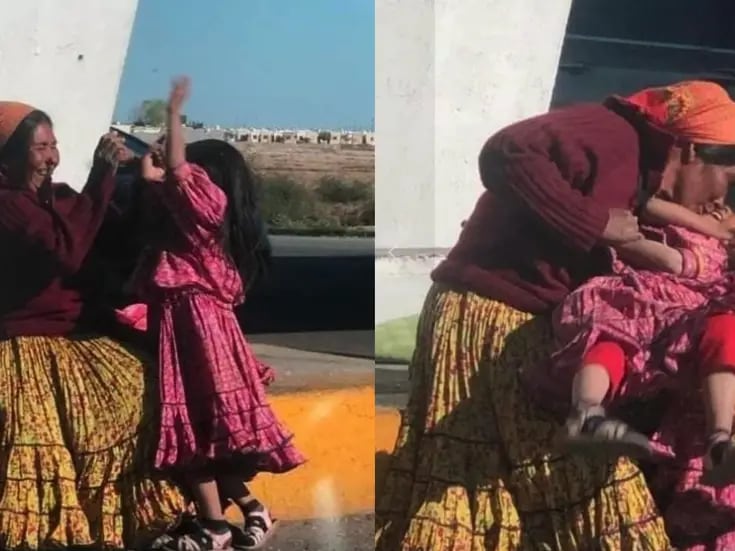 Fotos de madre Rarámuri y su hija se viralizan en redes sociales como un símbolo de felicidad