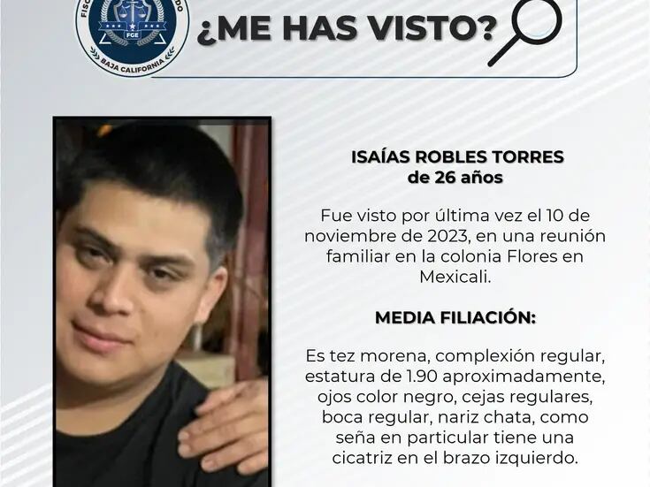 Piden ayuda para encontrar a Isaías Robles Torres