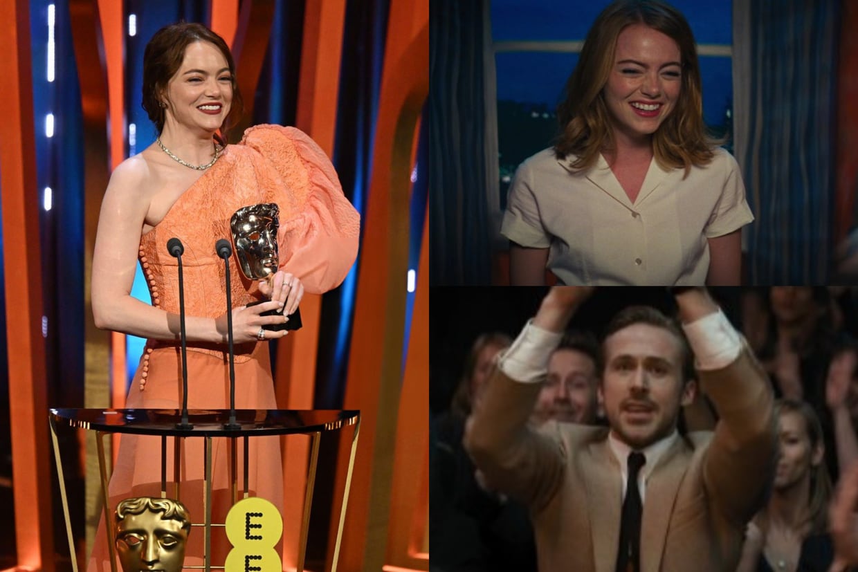 En los BAFTA 2024, Stone recibió un premio mientras Gosling le guiñaba el ojo, recordando sus personajes en La La Land/Twitter