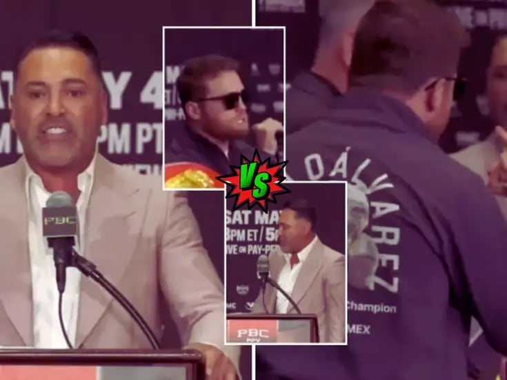 BOX: Óscar de la Hoya y Canelo Álvarez 'se tiran con todo' en plena rueda de prensa de Canelo vs. Munguía