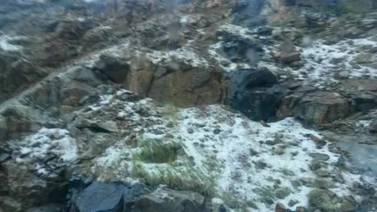 Reportan caída de agua nieve en Cananea; GlobalMet dice que fue granizada