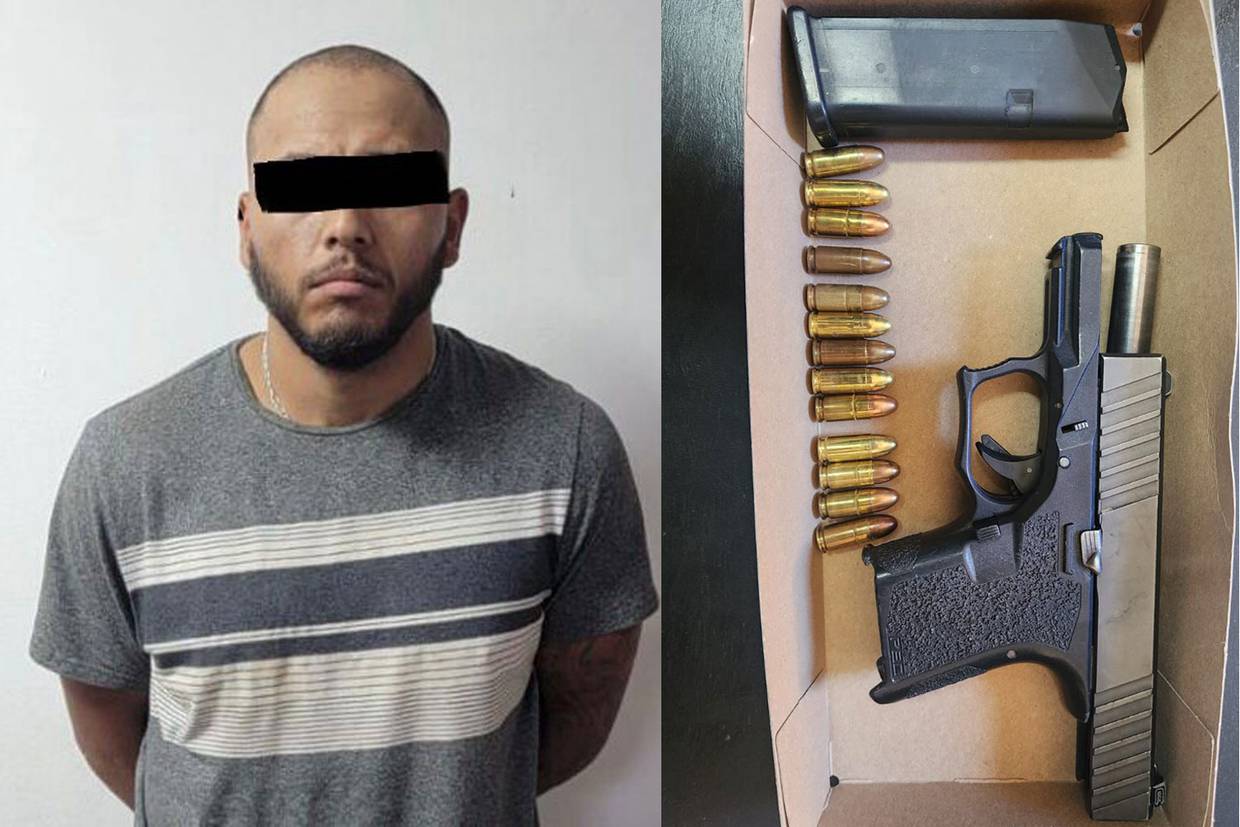 A José Antonio “N” le fue incautada una pistola con un cargador con trece cartuchos útiles calibre .9 milímetros.