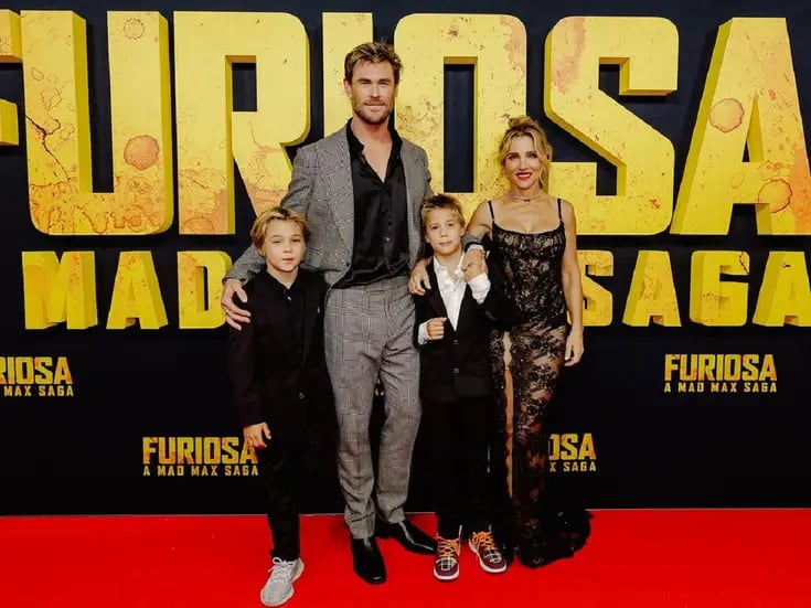Elsa Pataky y Chris Hemsworth presentan a sus gemelos en la alfombra roja de ‘Furiosa’