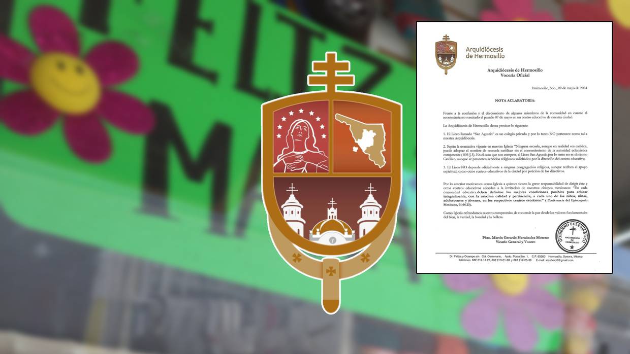 La Arquidiócesis de Hermosillo se emitió un comunicado sobre lo sucedido en una escuela privada durante el festejo del Día de las Madres.