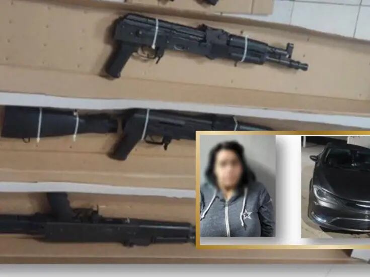 Aseguran a mujer con fusiles de asalto en garita de Nogales