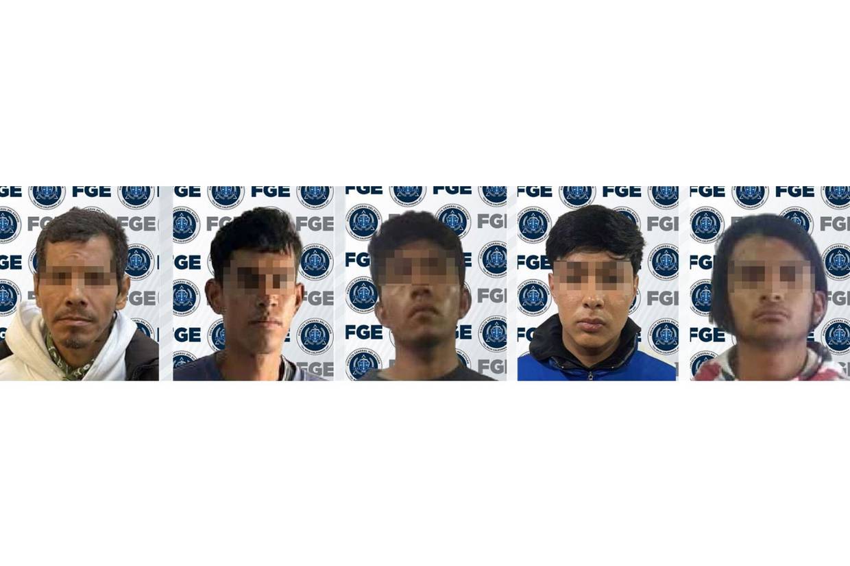 Los detenidos están identificados como Mario Noé "N", Kevin Alexis "N", Ricardo "N", Edgar Isaac "N" y Bryant Isaías “N”.
