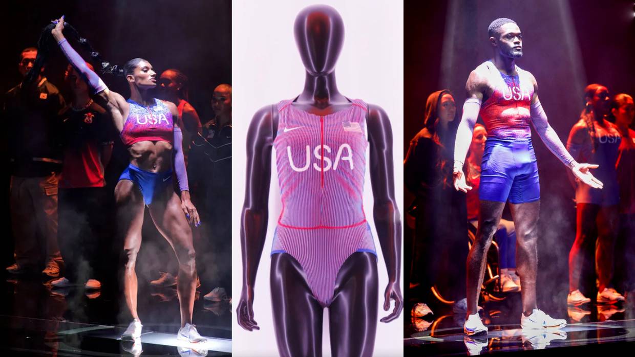 Durante un evento de Nike Air en París el jueves pasado, la marca deportiva Nike ofreció un adelanto de los uniformes de atletismo del equipo de Estados Unidos para los Juegos Olímpicos.