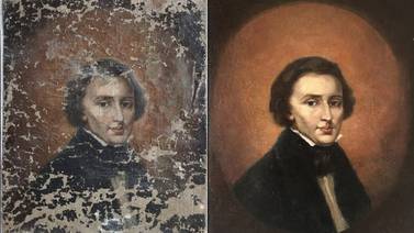 Restauran retrato de Chopin, por ahora reposa en bóveda 