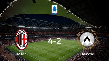 Tres puntos para el equipo local: AC Milan 4-2 Udinese