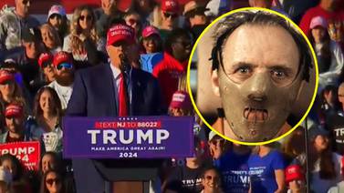 Trump causa controversia en su mitin elogiando a Hannibal Lecter y dando discurso antimigrantes con canción de Oscar Brown (VIDEO)
