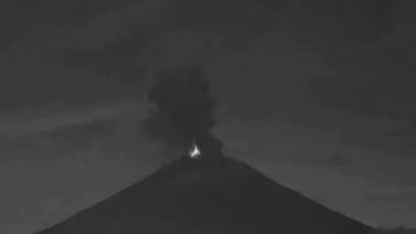 Popocatépetl presenta actividad la madrugada de este lunes