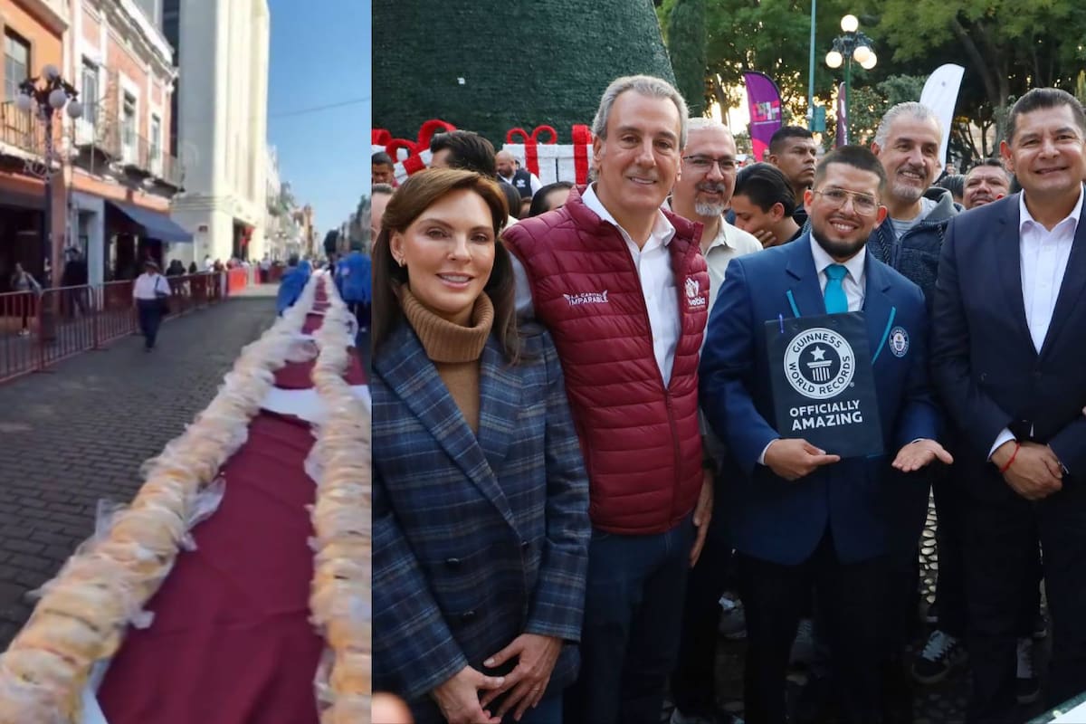 Puebla rompe récord Guinness con la rosca de Reyes más grande del mundo; se elaboraron cerca de 20 mil piezas de pan de 30 centímetros de largo