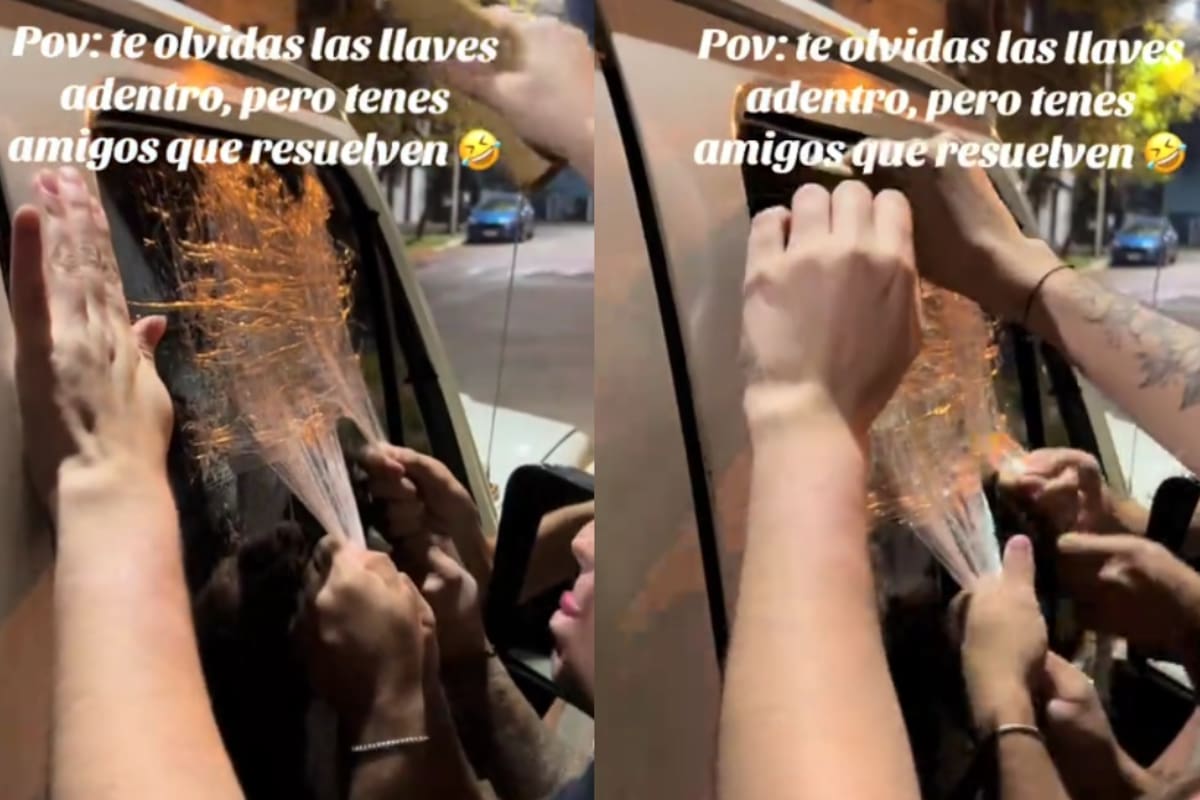 ‘Pegaron el vidrio con cinta y comenzaron a jalar’: amigos encuentran ingeniosa solución para abrir un auto con las llaves adentro