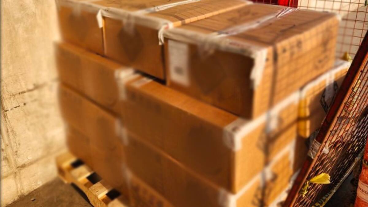 Fotografía del cargamento encontrado en el AICM. | Crédito: SSPC