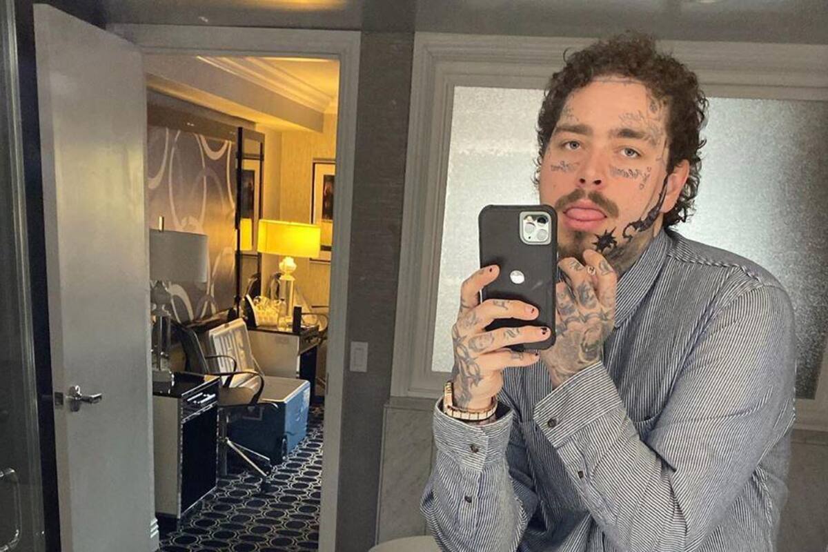 Post Malone presenta su nuevo tatuaje gigante en la cara
