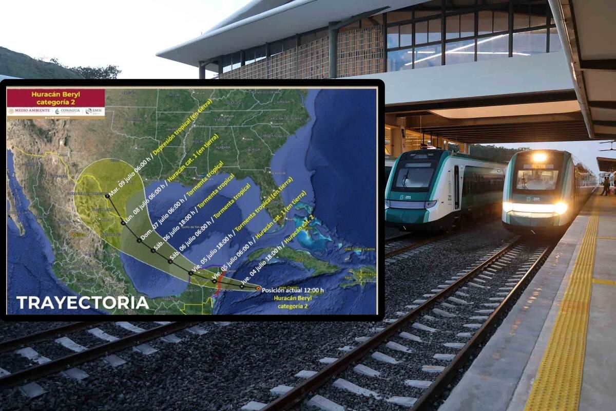 Suspenden servicio del Tren Maya debido al huracán “Beryl”