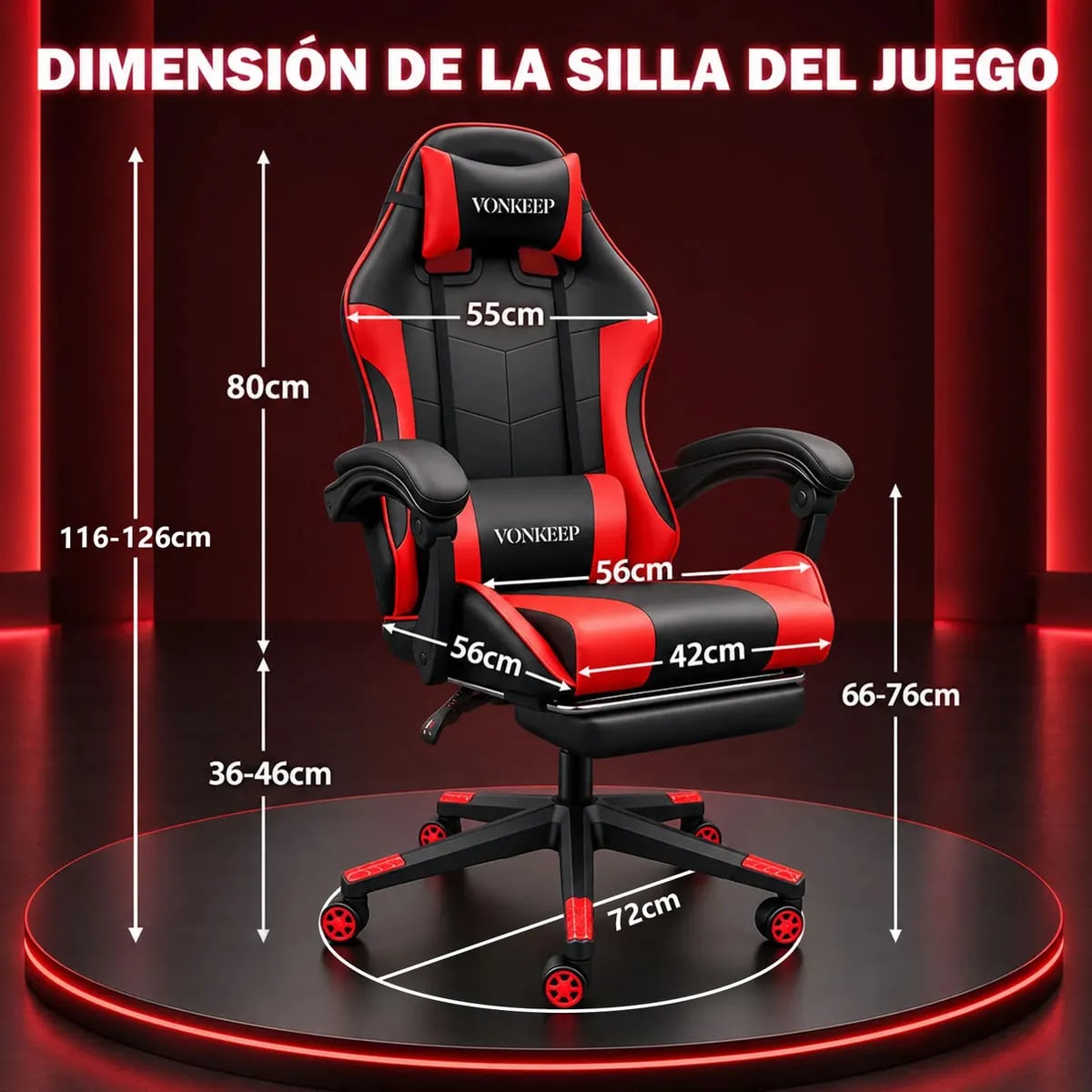Silla gamer ergonómica reclinable VonKeep | Mercado Libre