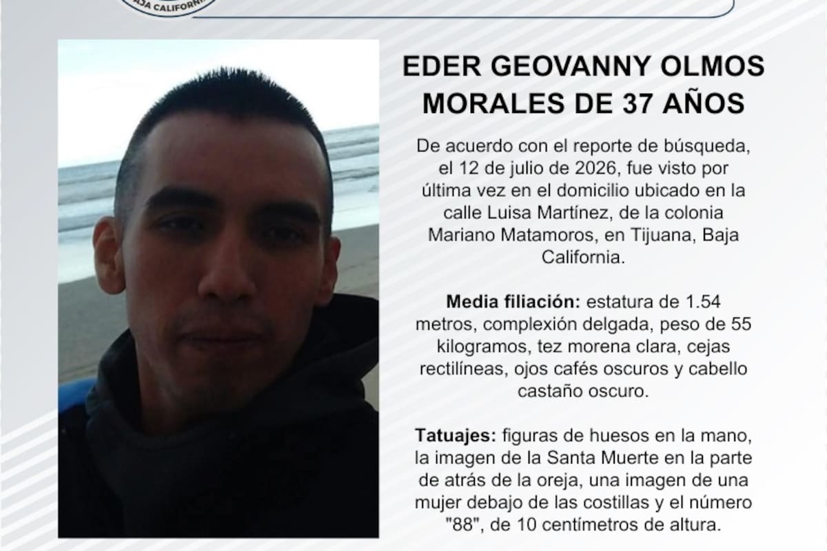 Se busca Eder Geovanny Olmos Morales de 37 años