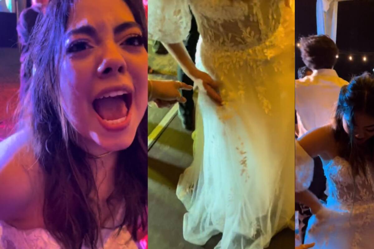 VIDEO: en una boda, estas jóvenes quedan impactadas al ver que el vestido de la novia tiene bolsillos