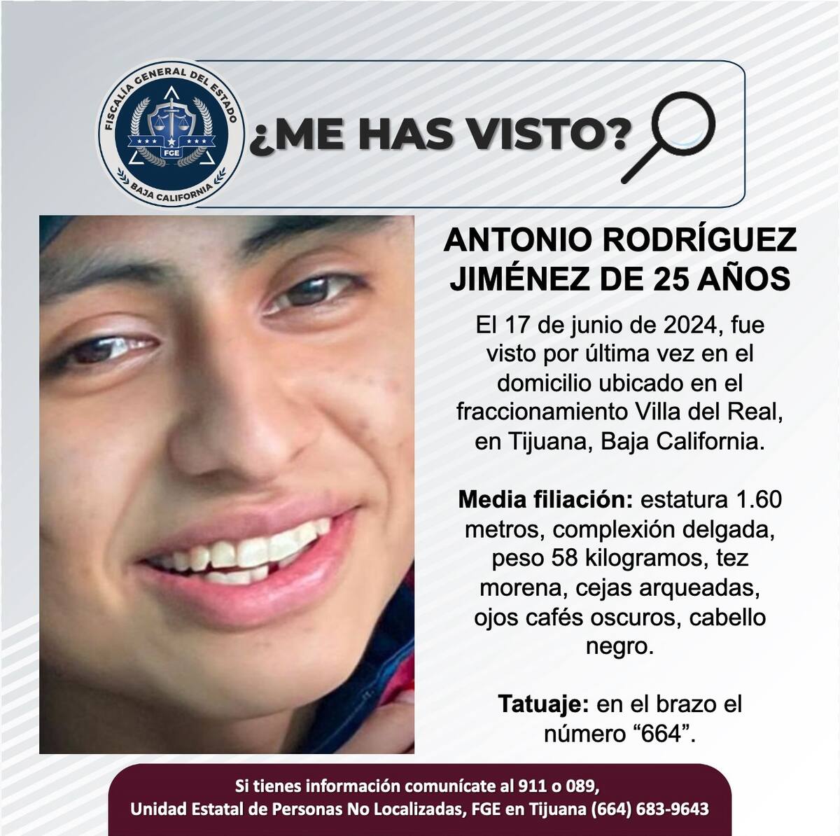 Antonio Rodríguez Jiménez fue visto por última vez el 17 de junio de 2024.