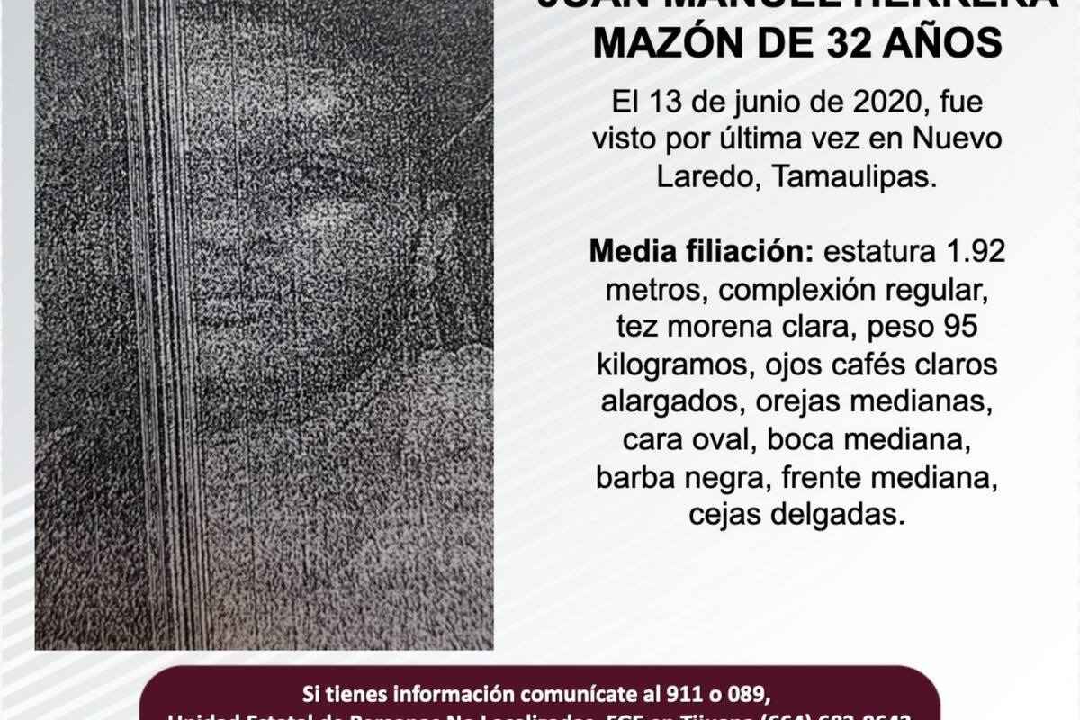 Se busca a Juan Manuel Herrera Mazón, de 32 años de edad