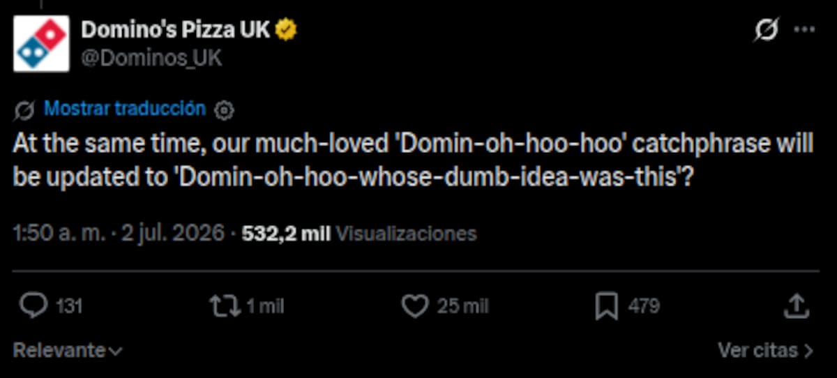 Dominos Pizza se burla de PlayStation | Cuenta de X: @Dominos_UK