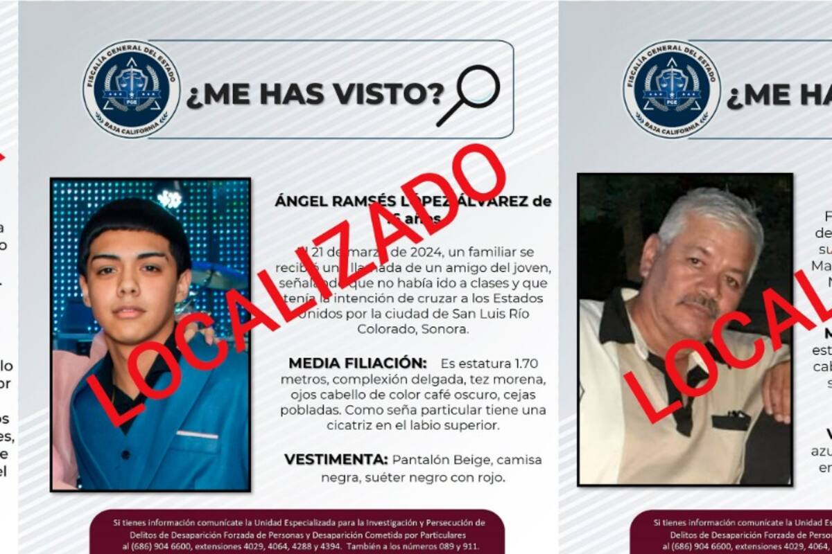 FGE localiza a tres personas reportadas como desaparecidas