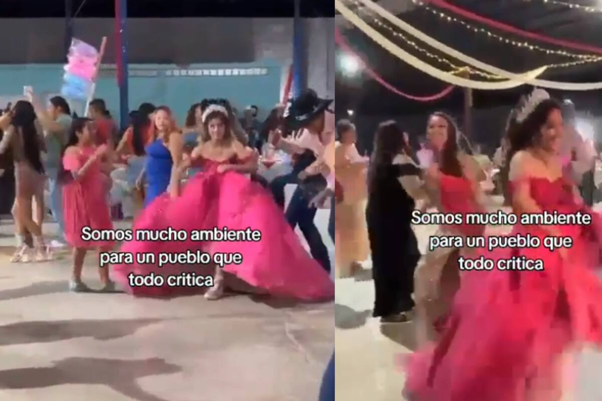 Quinceañera sorprende en su fiesta: Realiza piruetas con su vestido de fiesta
