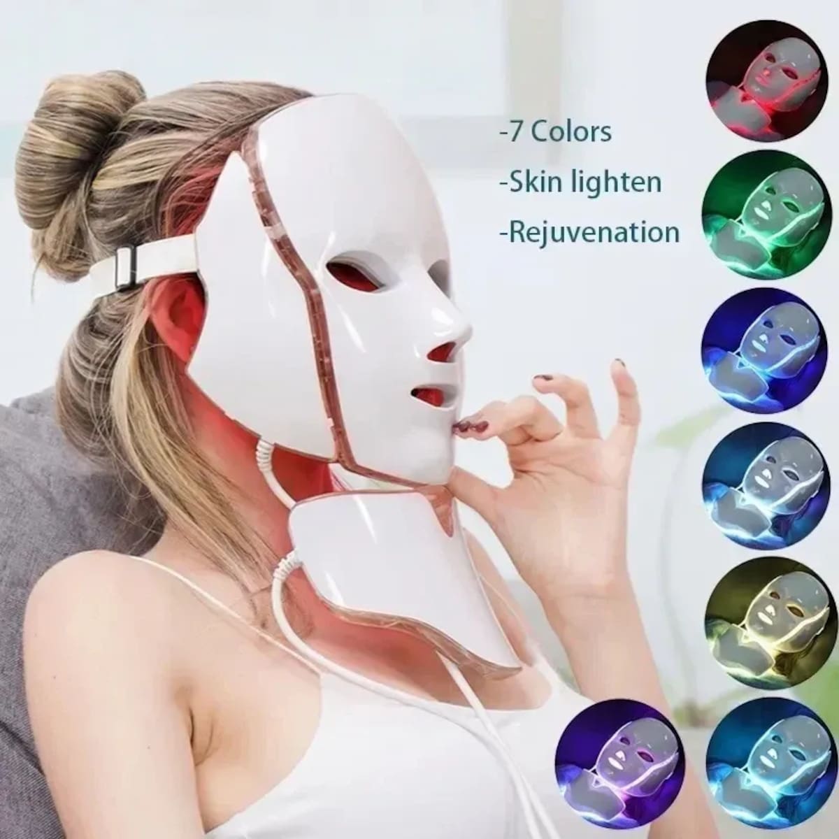 Máscara LED facial de 7 colores | Mercado Libre