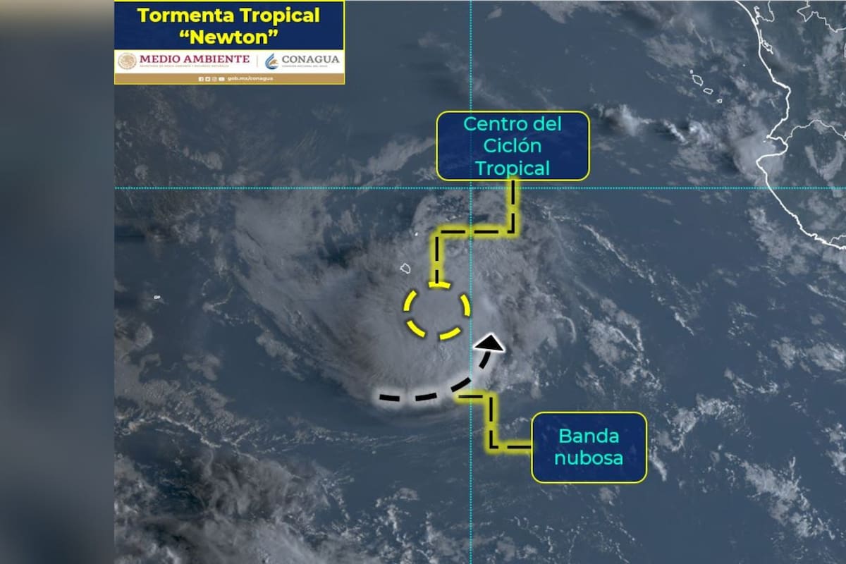 Tormenta tropical Newton continúa alejándose de costas mexicanas: Conagua