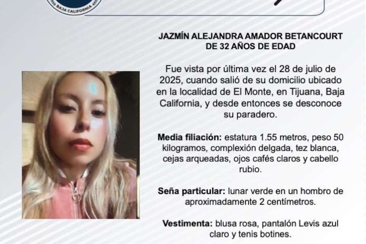 Se busca a Jazmín Alejandra Amador Betancourt de 32 años