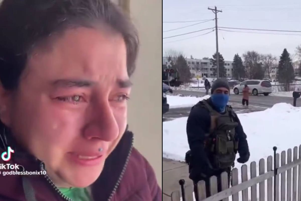 VIDEO: En llanto y con mucho pánico, una repartidora de comida vivió momentos de terror en Minnesota cuando realizaba una entrega, pidió refugio en la casa de una clienta para escapar de presuntos agentes del ICE